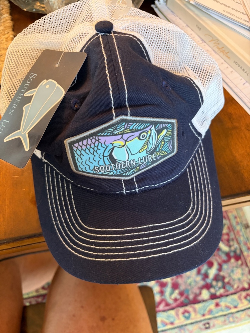 Southern Lure Men's Navy and White Mesh Trucker Hat